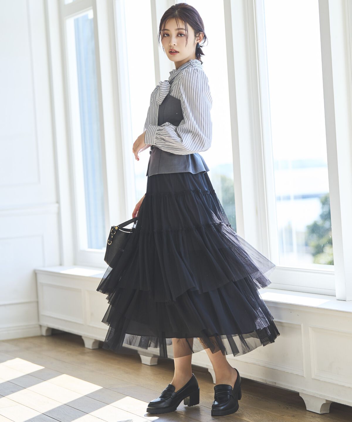 アンドクチュール「ビスチェ切替ドッキングワンピース」|ワンピース|