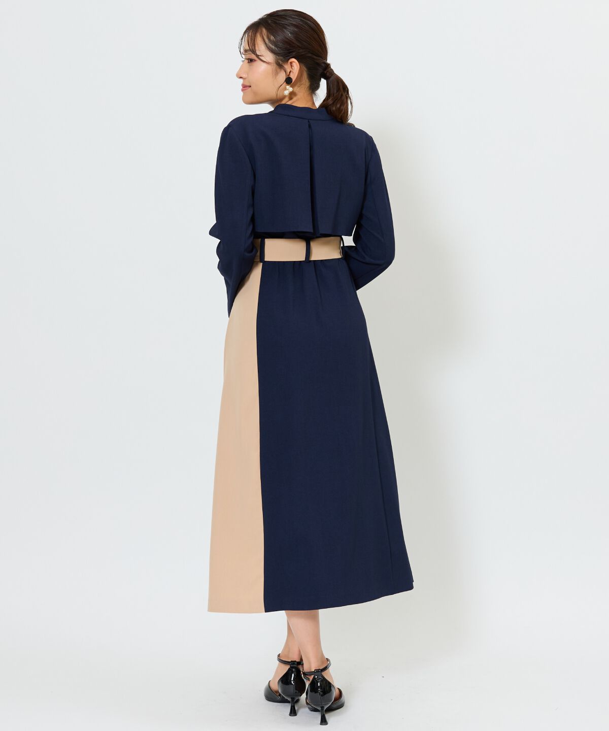 アンドクチュール「バイカラーカシュクールワンピース」|ワンピース|