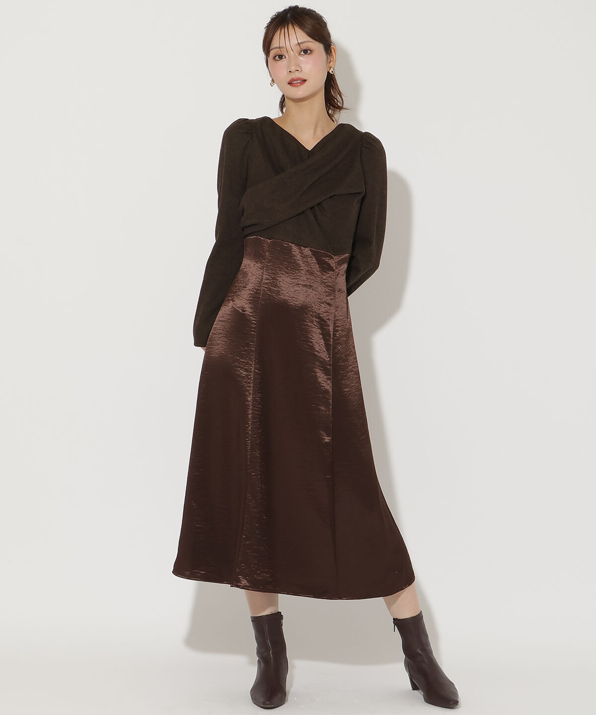 アンドクチュール「サテンドッキングワンピース」|ワンピース|