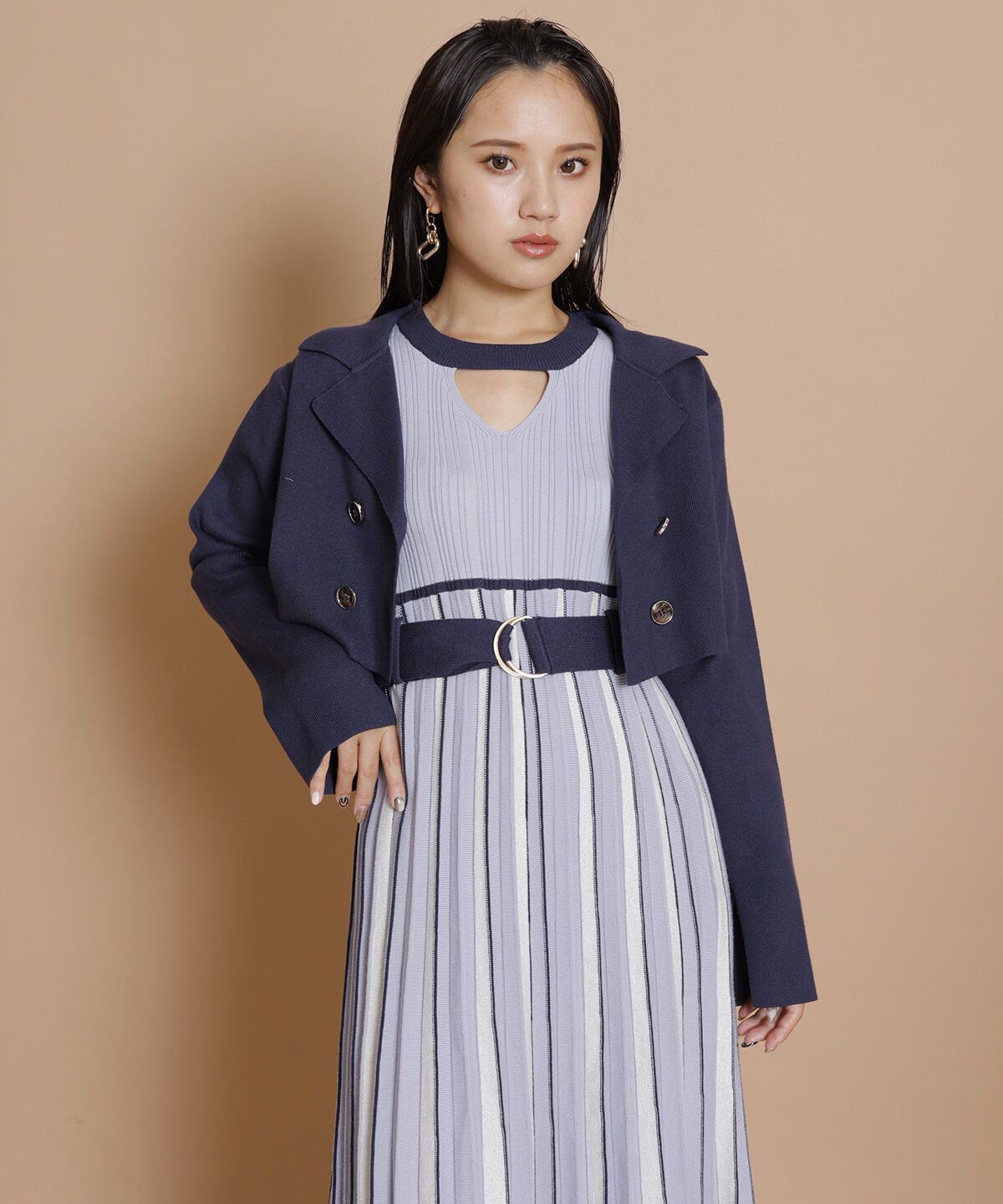 REDYAZEL「ニットジャケット」|その他|ネイビー