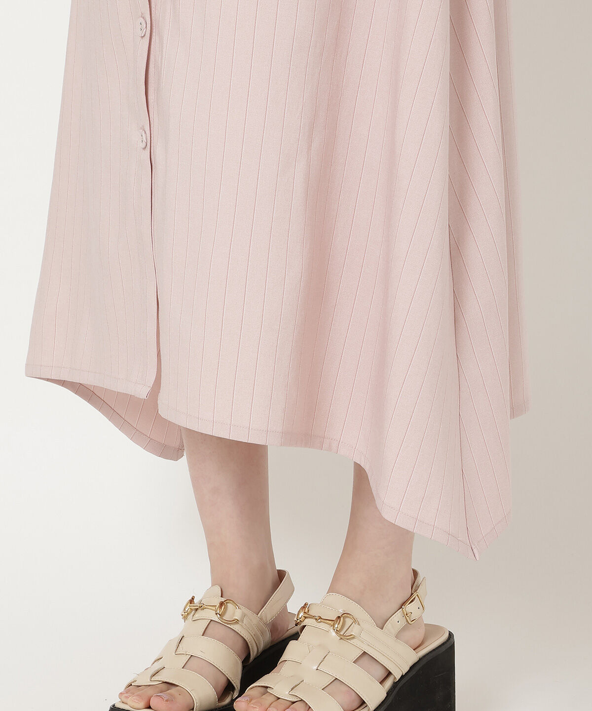 REDYAZEL「サイドカットストライプシャツワンピース」|ワンピース|