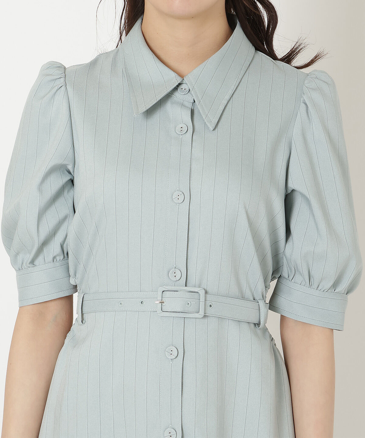 REDYAZEL「サイドカットストライプシャツワンピース」|ワンピース|