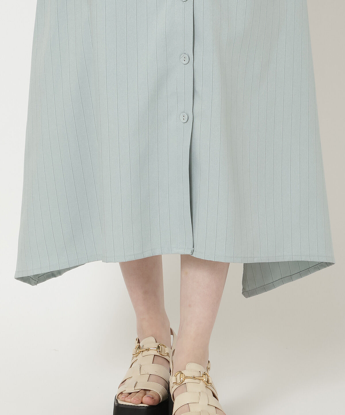 REDYAZEL「サイドカットストライプシャツワンピース」|ワンピース|