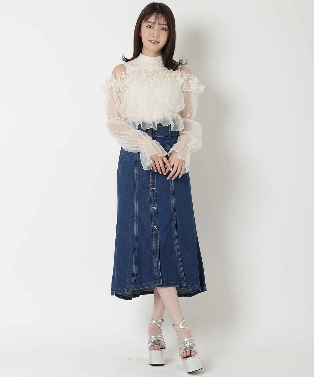 REDYAZEL「チュールドッキングニット」|シャツ・ブラウス|