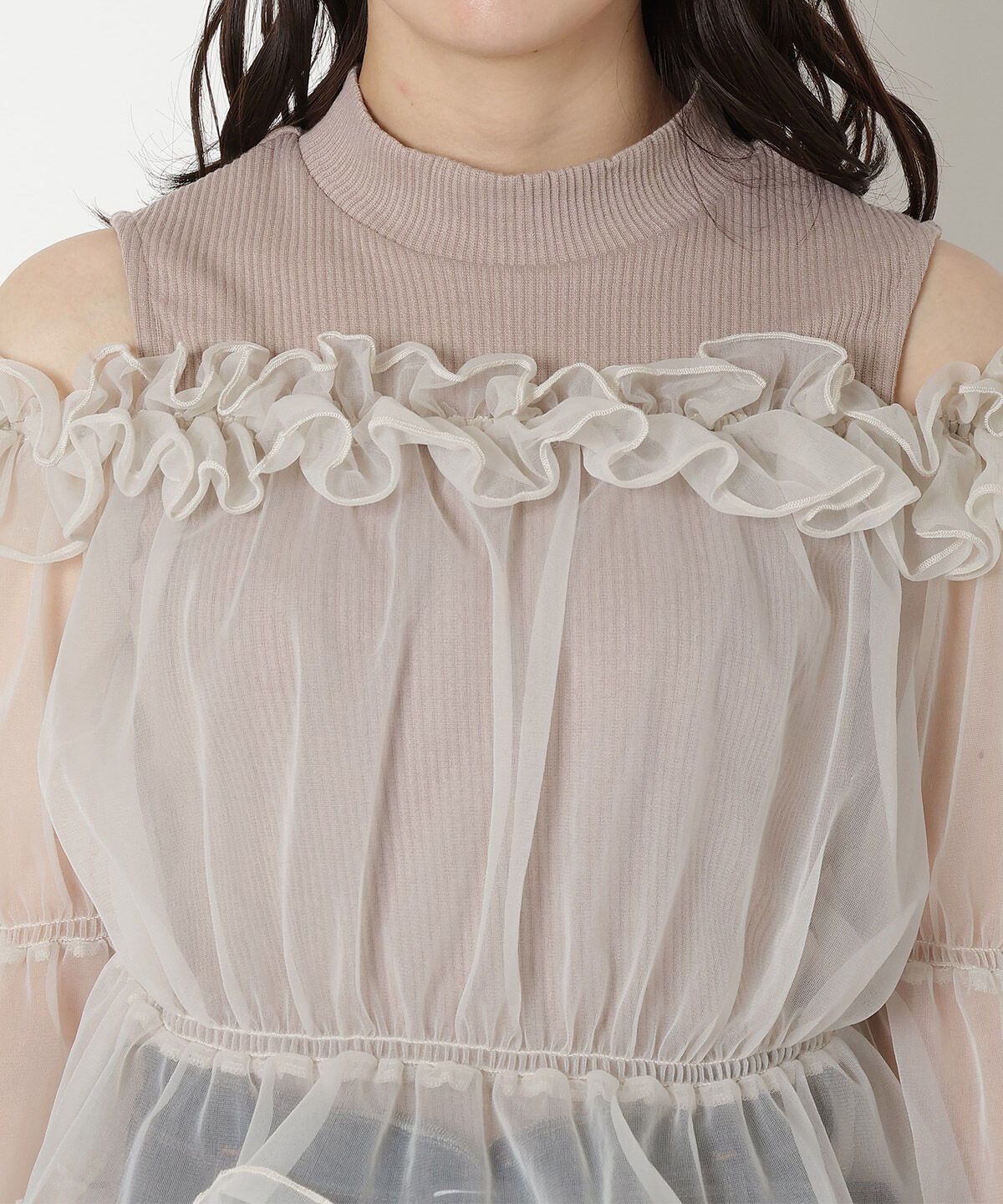 REDYAZEL「チュールドッキングニット」|シャツ・ブラウス|