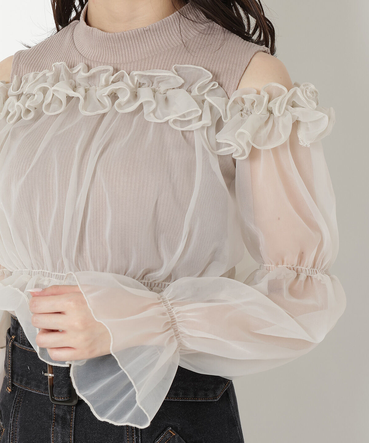 REDYAZEL「チュールドッキングニット」|シャツ・ブラウス|