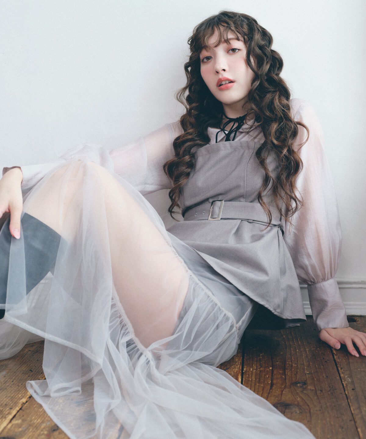 REDYAZEL「シャツドッキングベアワンピース」|ワンピース|