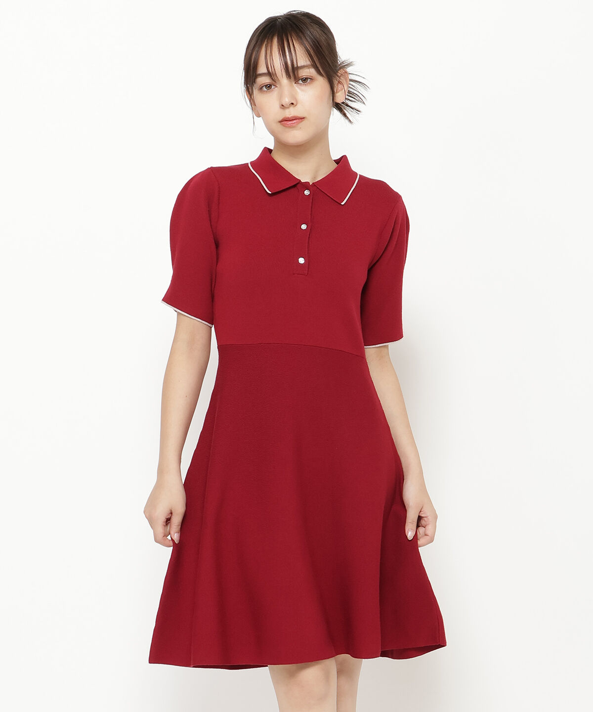 REDYAZEL「ニットポロミニワンピース」|ワンピース|
