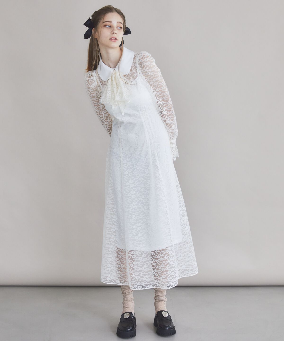 REDYAZEL「レースボウタイワンピース」|ワンピース|オフ