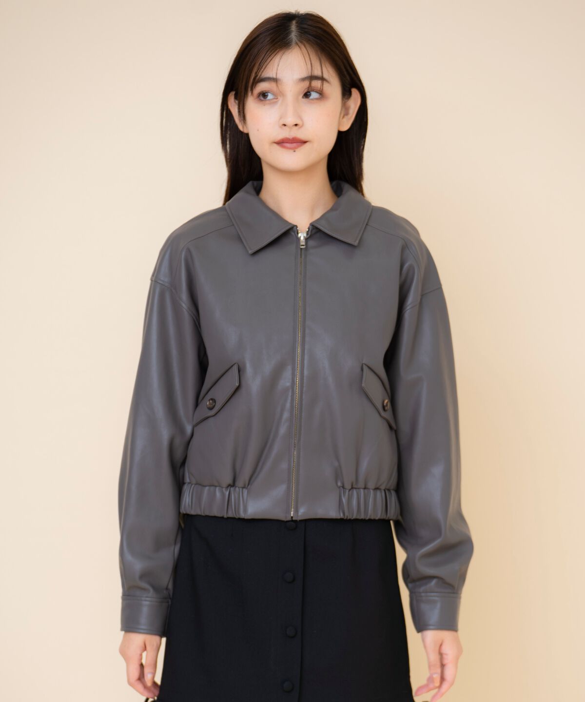 REDYAZEL「フェイクレザーブルゾン」|ブルゾン・スタジャン|
