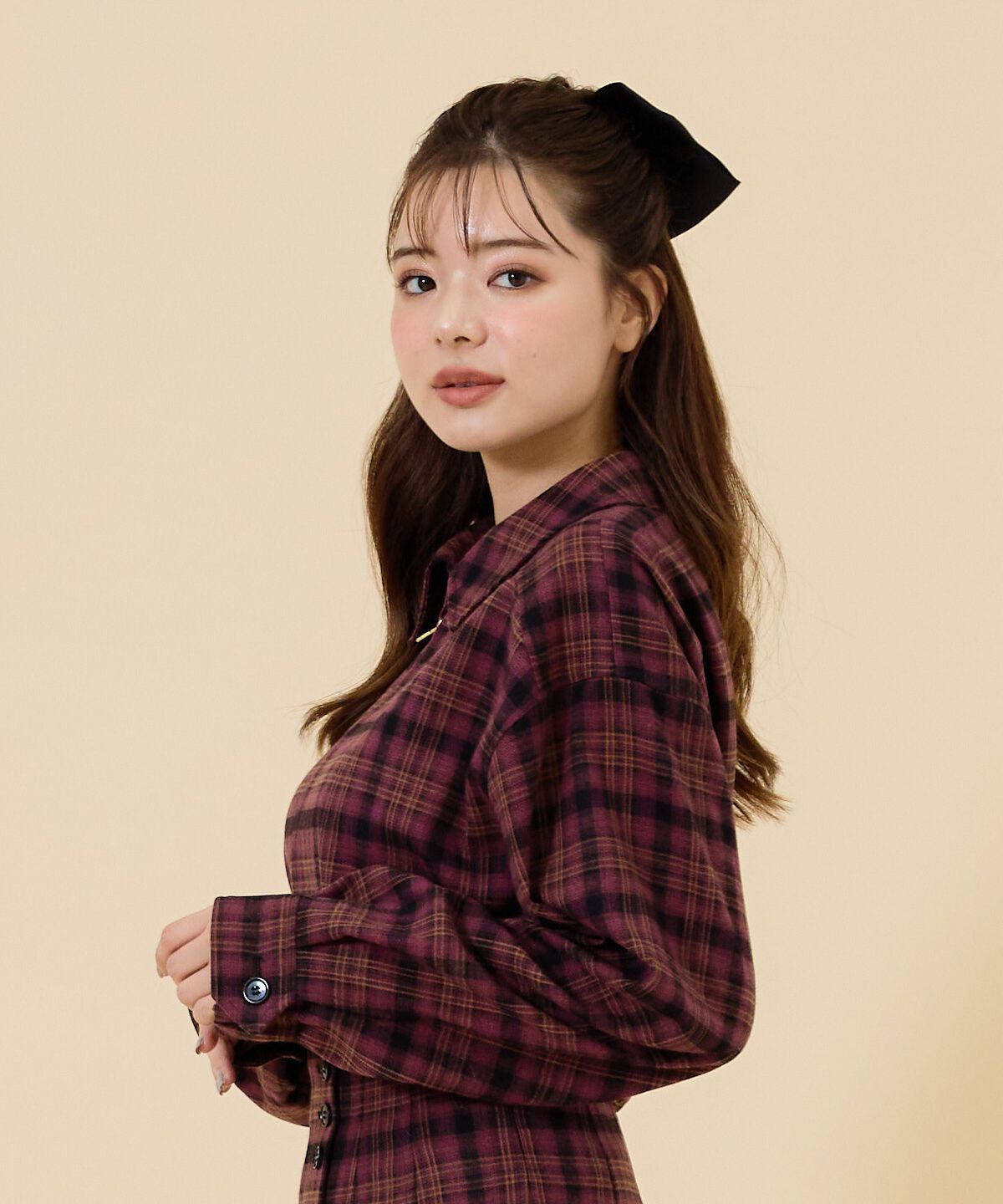 REDYAZEL「フロントジップチェックショートブルゾン」|ブルゾン・スタジャン|