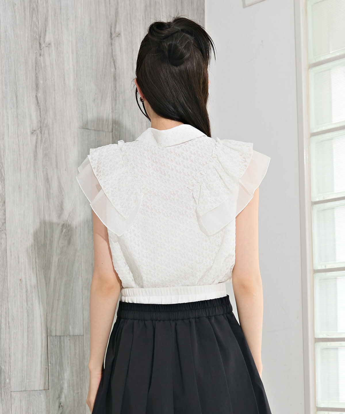 REDYAZEL「ラメレースフリルスリーブブラウス」|シャツ・ブラウス|