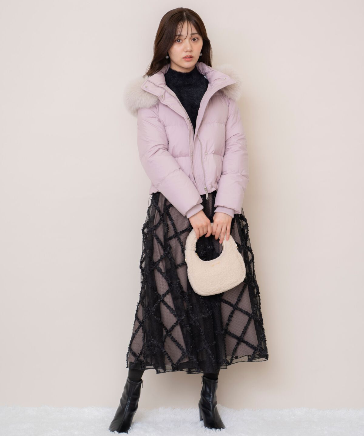 WILLSELECTION「ファー付きショートダウン」|ダウン|