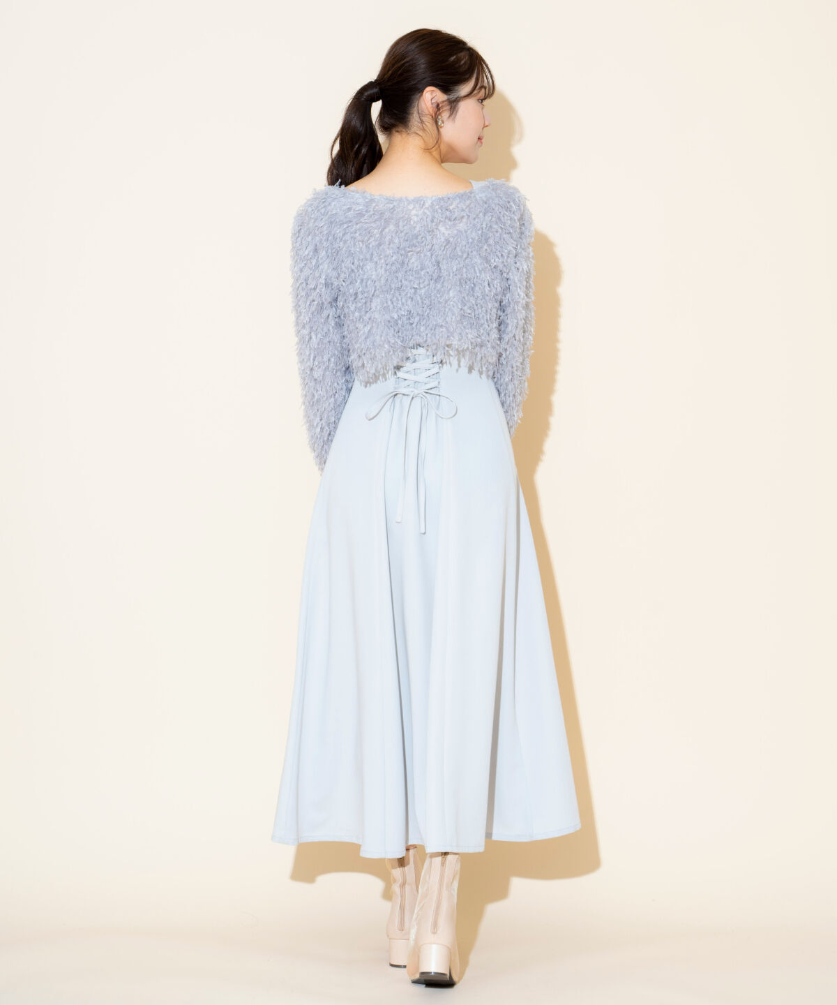 WILLSELECTION「リボンヤーンシャギーニット&times;ワンピース」|ワンピース|