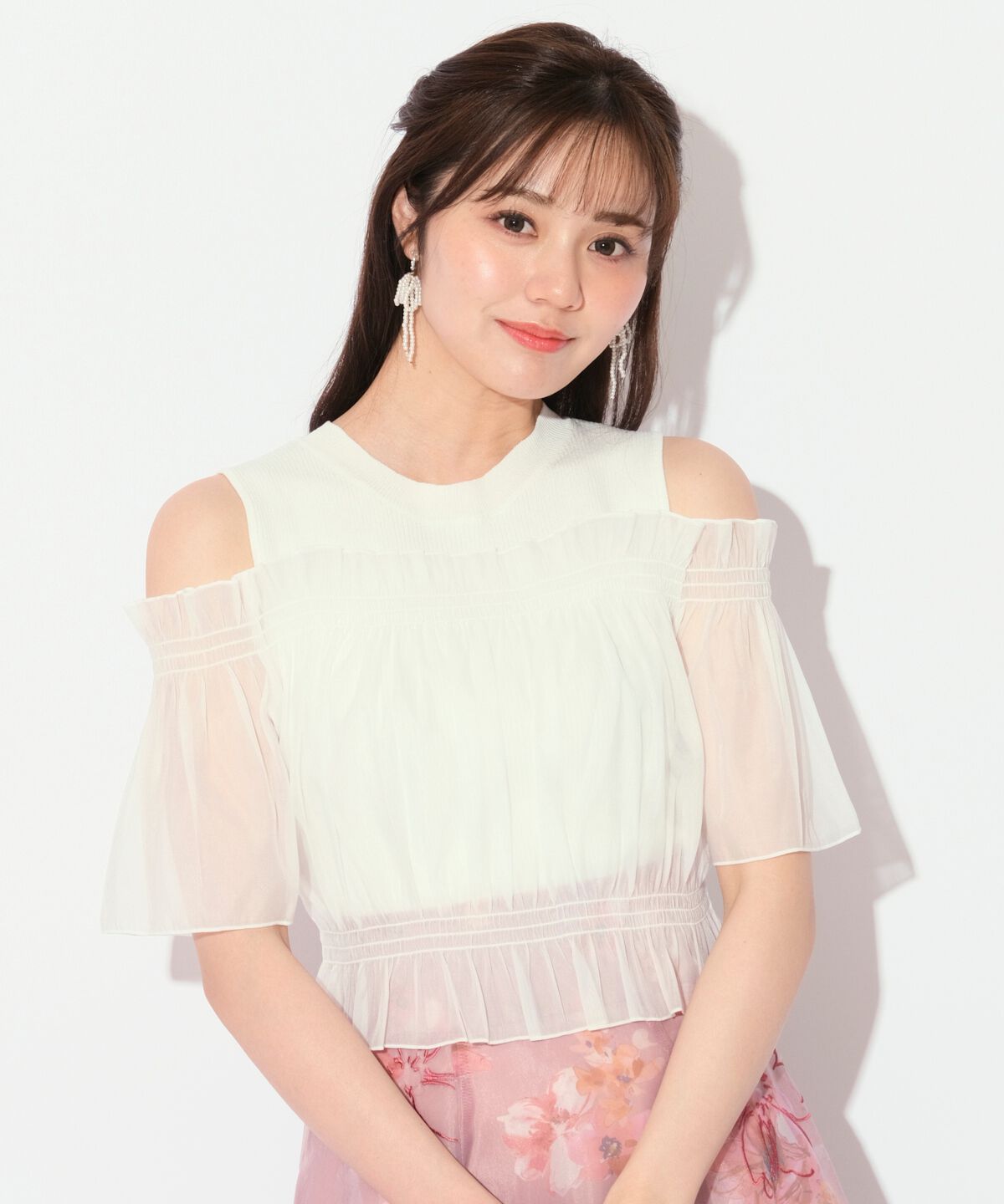 WILLSELECTION「レイヤード風オフショル半袖プルオーバー」|Tシャツ・カットソー|