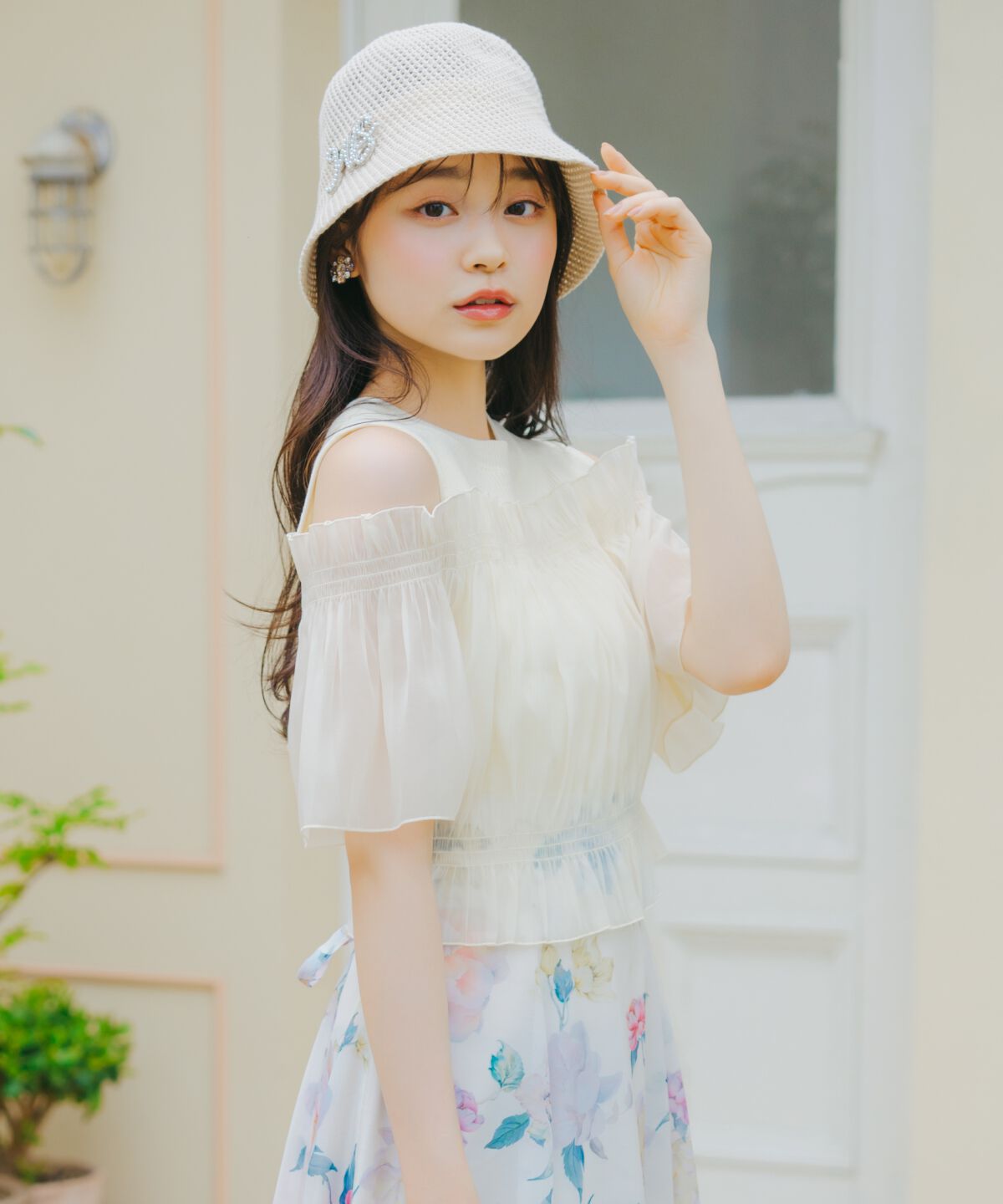 WILLSELECTION「レイヤード風オフショル半袖プルオーバー」|Tシャツ・カットソー|