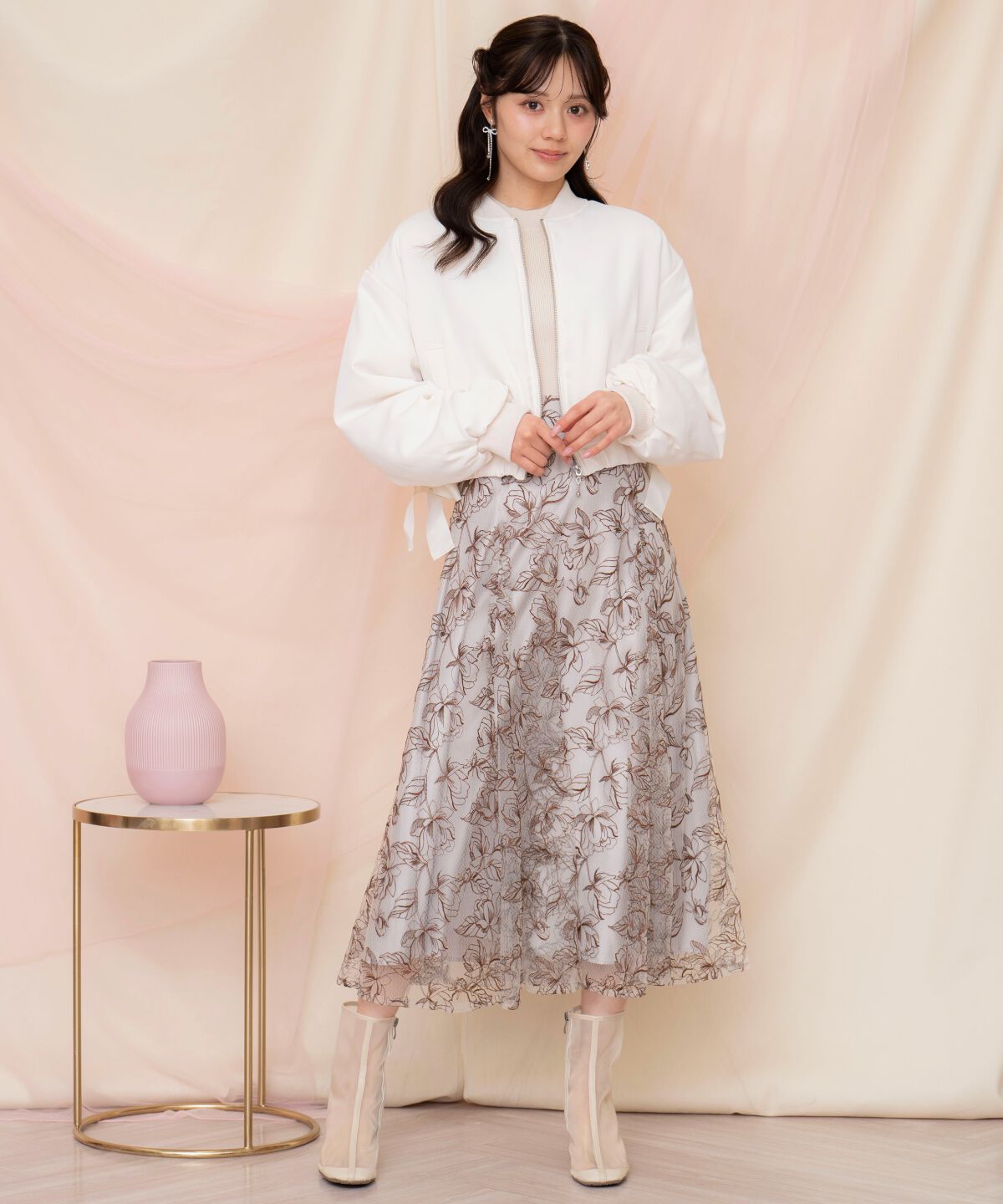 WILLSELECTION「サイドリボンコンパクト中綿ブルゾン」|ブルゾン・スタジャン|