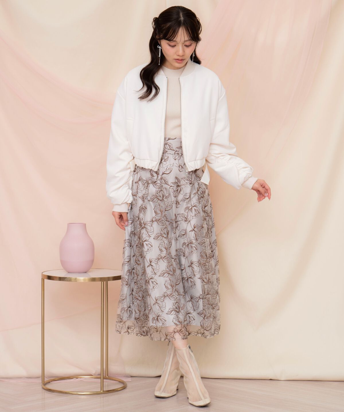 WILLSELECTION「サイドリボンコンパクト中綿ブルゾン」|ブルゾン・スタジャン|