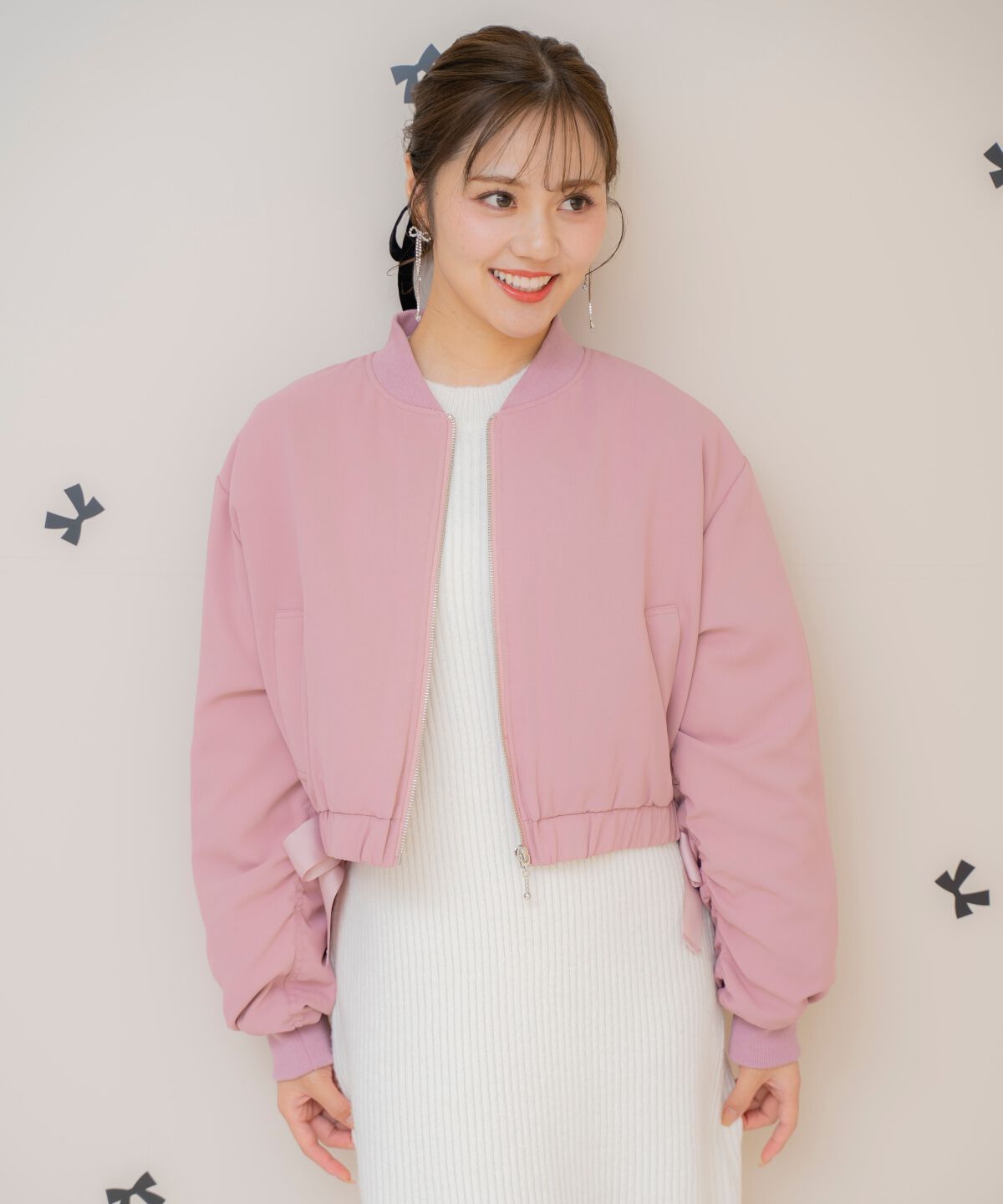 WILLSELECTION「サイドリボンコンパクト中綿ブルゾン」|ブルゾン・スタジャン|