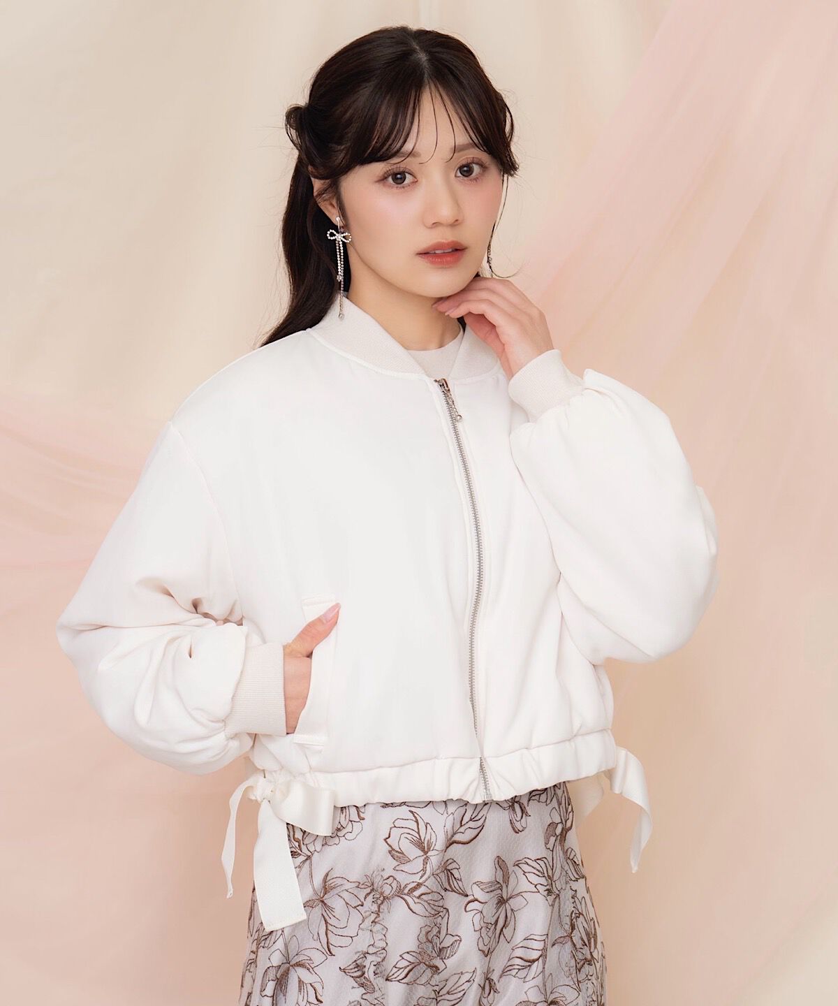 WILLSELECTION「サイドリボンコンパクト中綿ブルゾン」|ブルゾン・スタジャン|