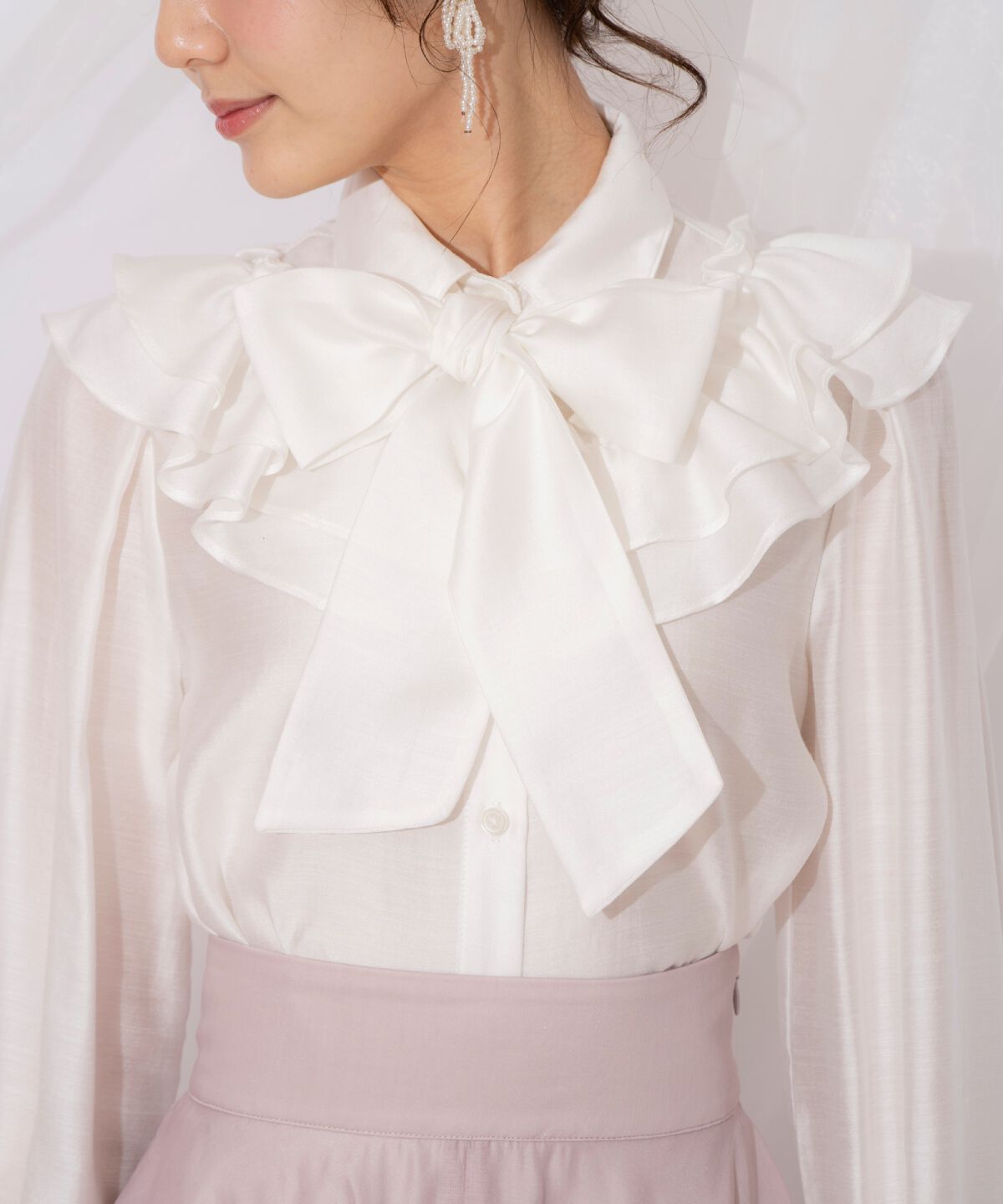 WILLSELECTION「ギャザーフリルボウタイブラウス」|シャツ・ブラウス|