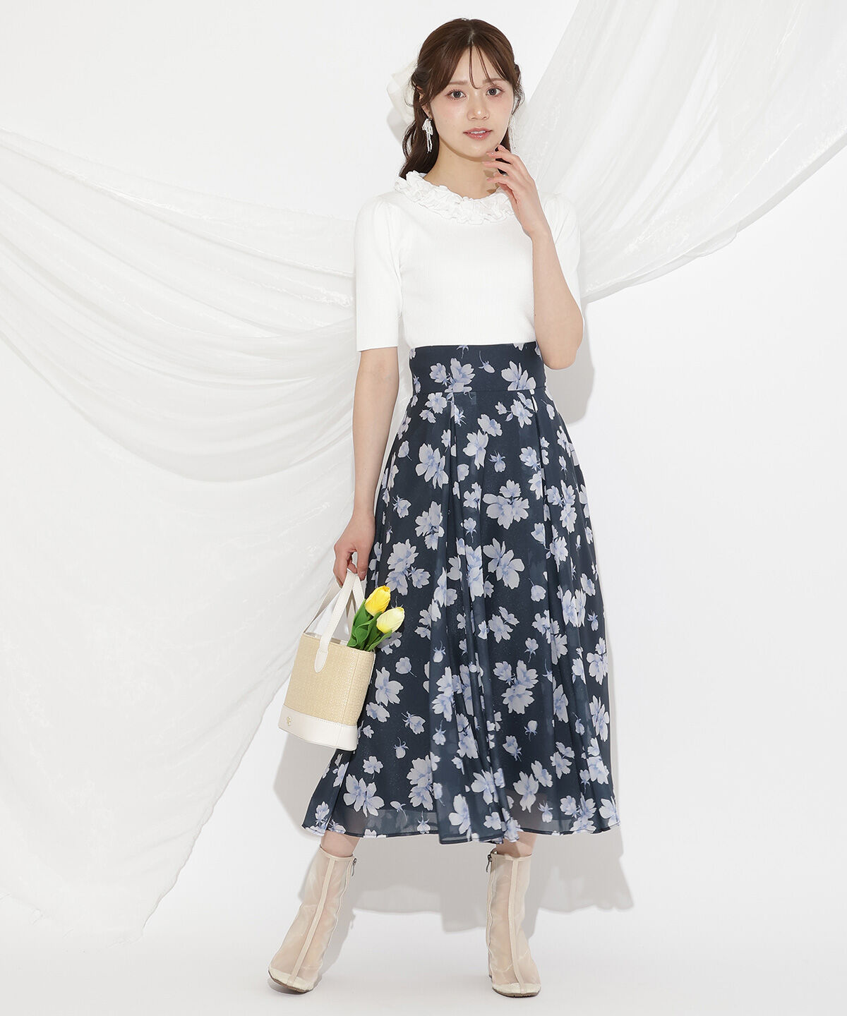 WILLSELECTION「フリル襟リブニット」|ニット・セーター|