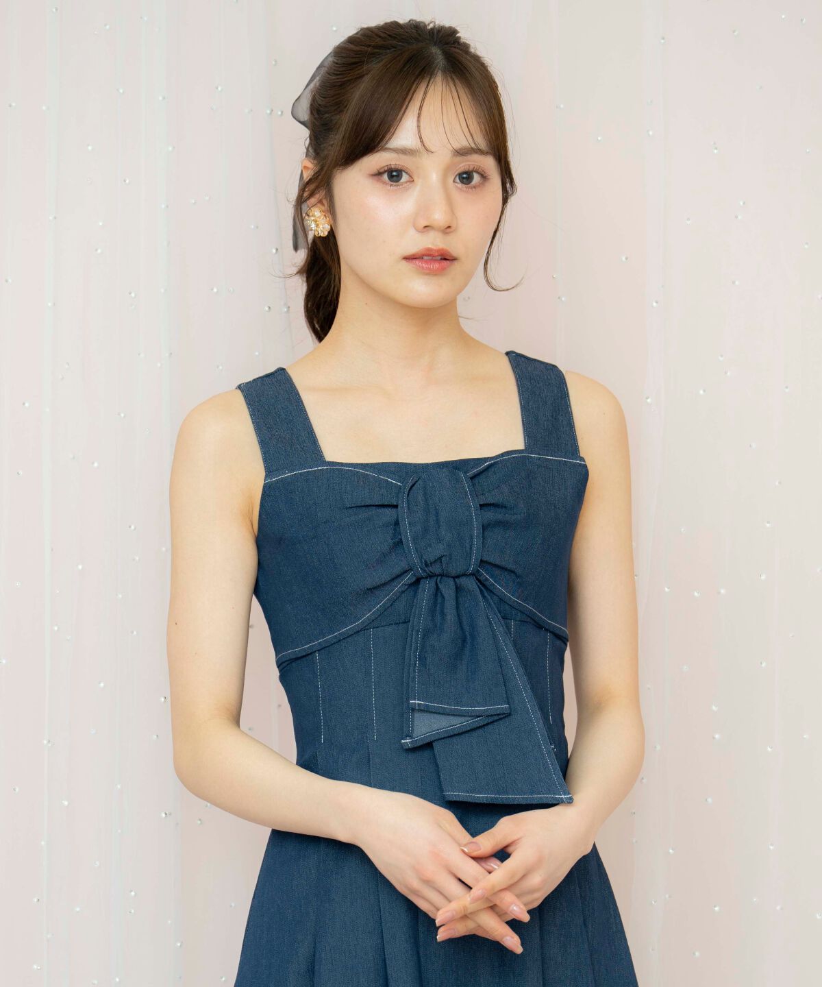 WILLSELECTION「ドレープリボンノースリーブワンピース」|ワンピース|