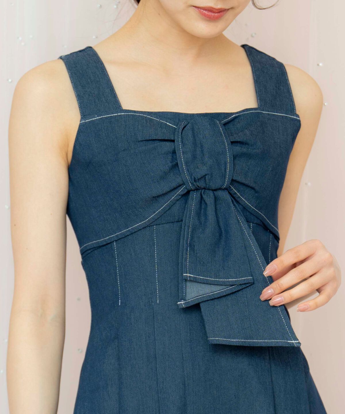 WILLSELECTION「ドレープリボンノースリーブワンピース」|ワンピース|