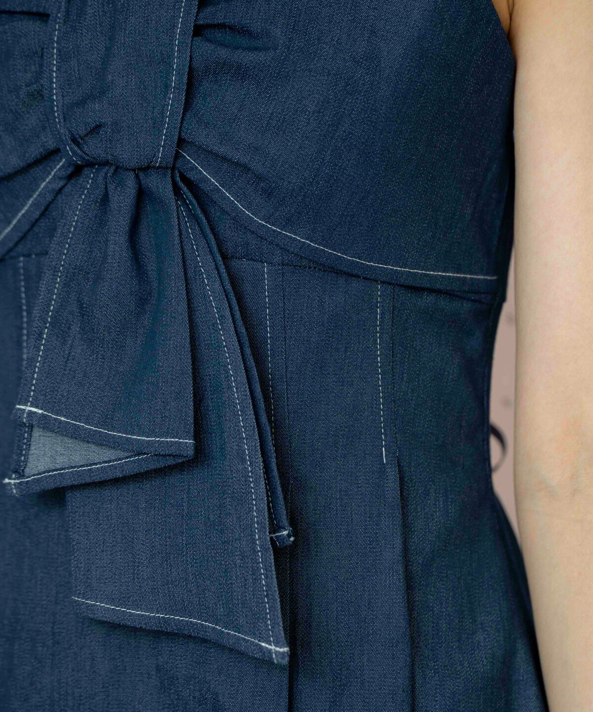 WILLSELECTION「ドレープリボンノースリーブワンピース」|ワンピース|