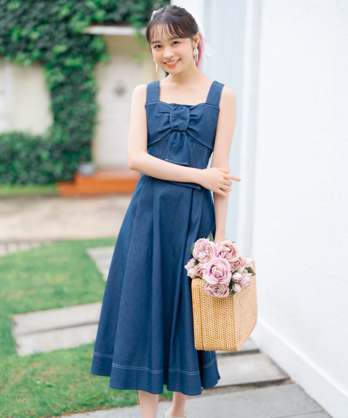 WILLSELECTION「ドレープリボンノースリーブワンピース」|ワンピース|