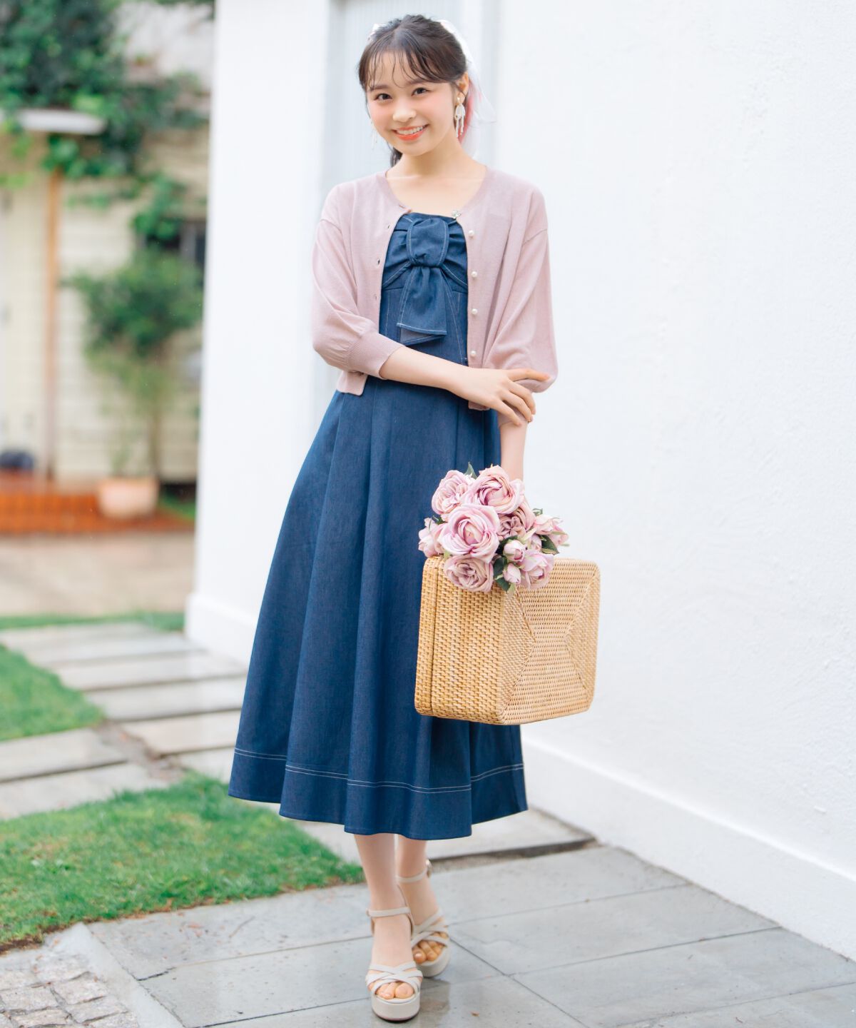 WILLSELECTION「ドレープリボンノースリーブワンピース」|ワンピース|