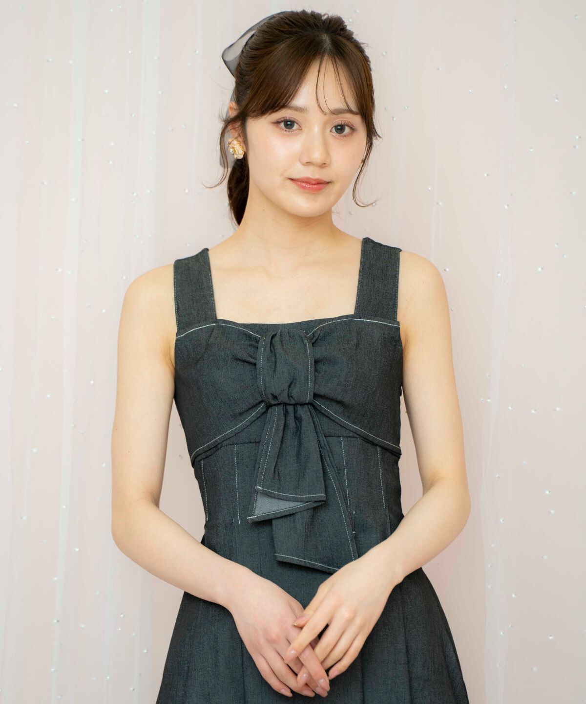 WILLSELECTION「ドレープリボンノースリーブワンピース」|ワンピース|