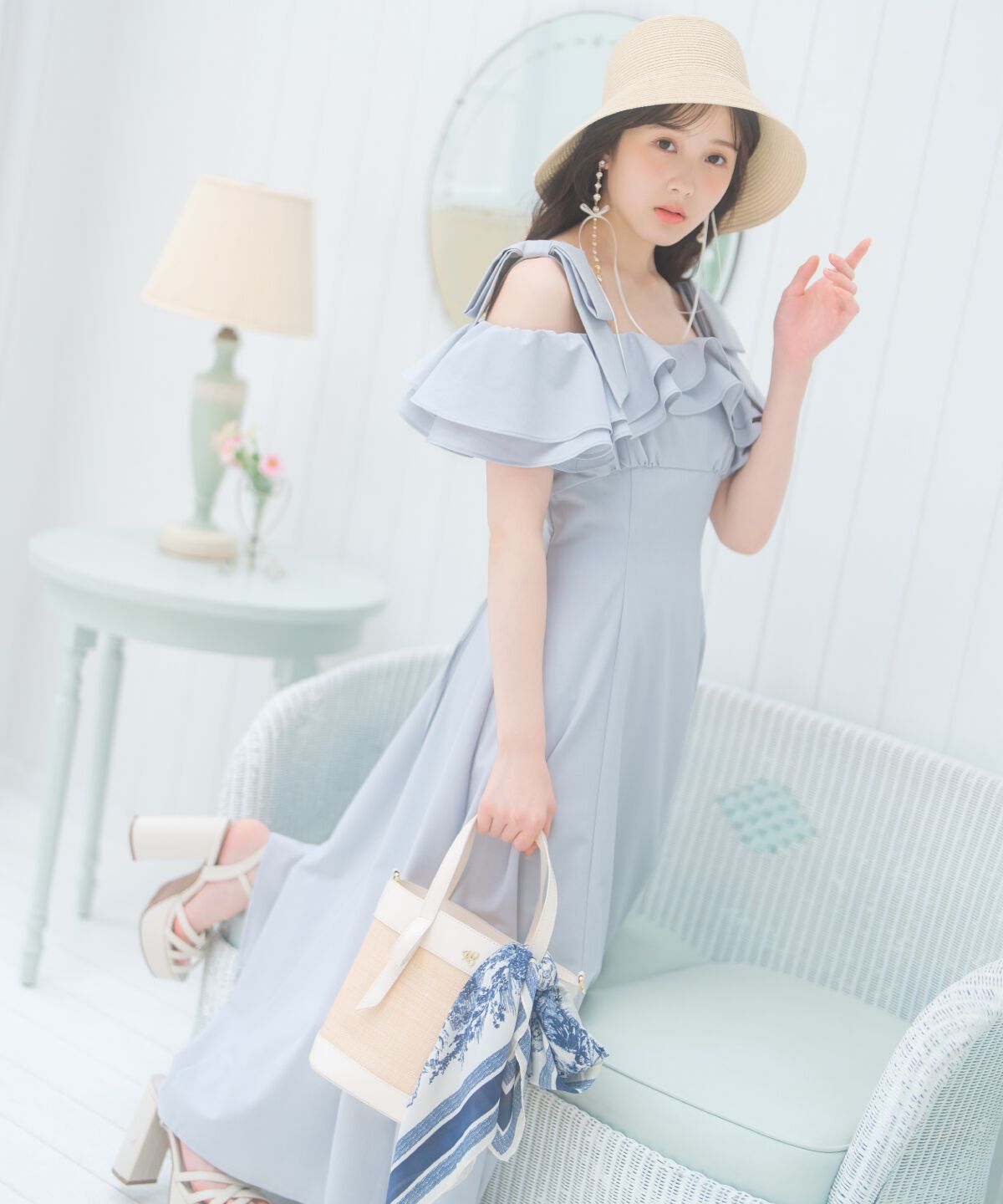 WILLSELECTION「ショルダーリボンラッフルワンピース」|ワンピース|