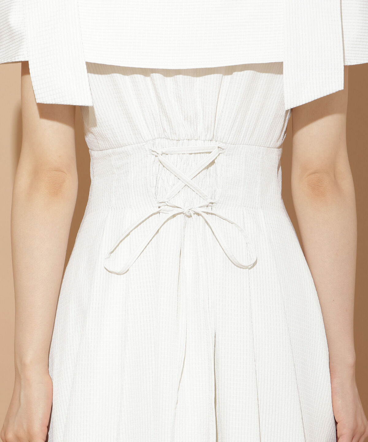 WILLSELECTION「リボンストラップオフショルシャツワンピース」|ワンピース|