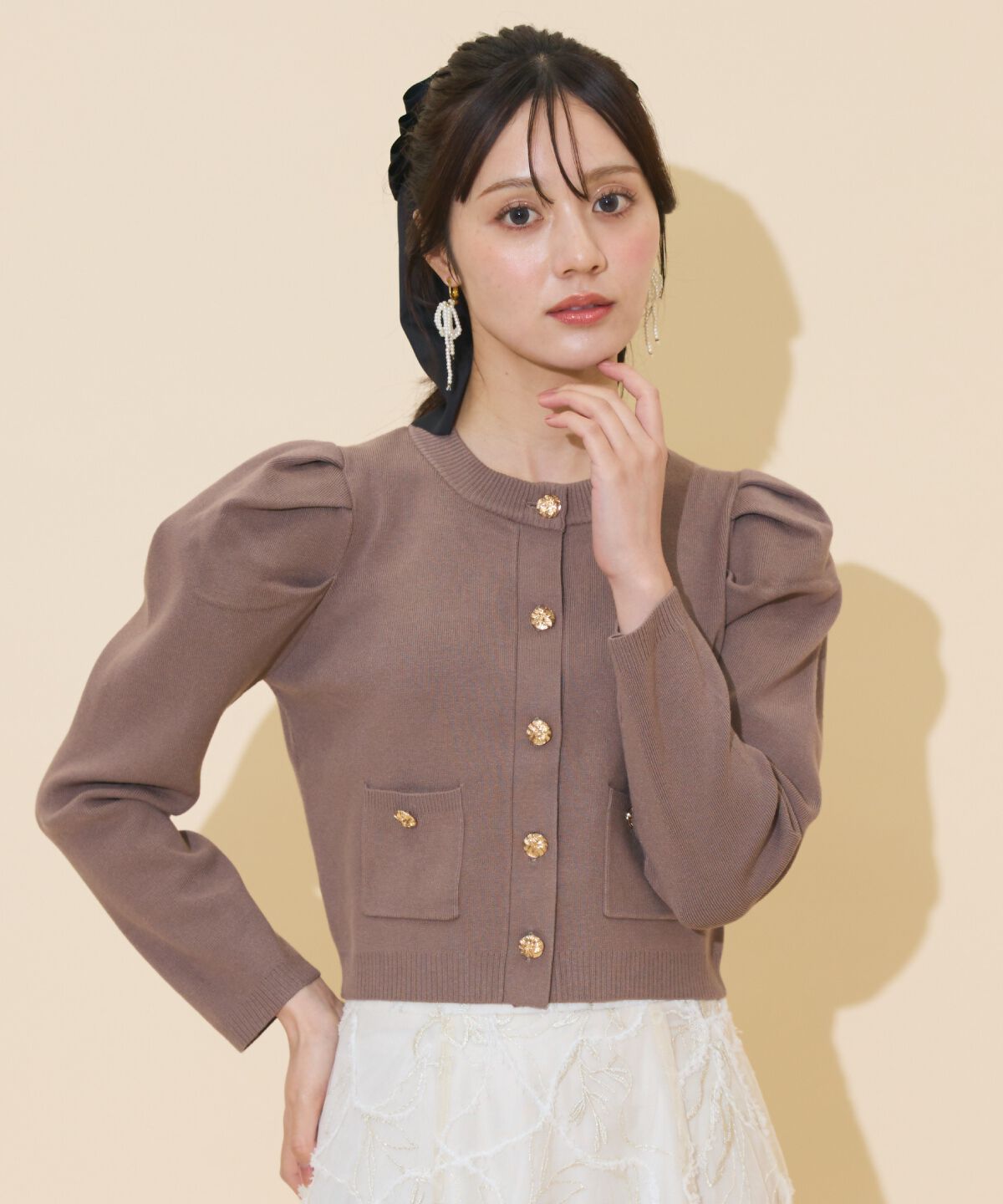 WILLSELECTION「タックスリーブニットカーディガン」|カーディガン|