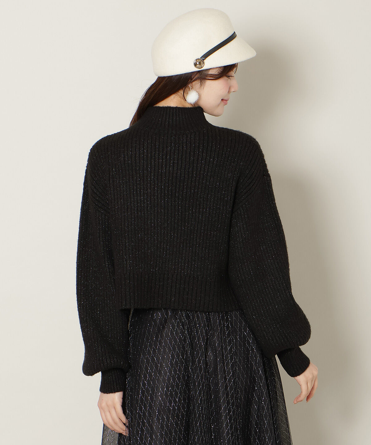 WILLSELECTION「ブローチ付きクロップドラメニット」|ニット・セーター|