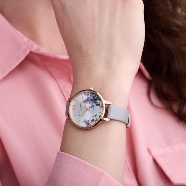 OLIVIA BURTON 「〈OLIVIA BURTON(ｵﾘﾋﾞｱﾊﾞｰﾄﾝ)〉シークレットガーデン - デミ グレー ライラック ローズゴールド&シルバー」|腕時計|