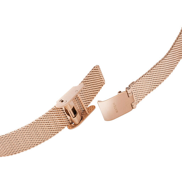 MATOW「〈MATOW (マトウ)〉Tsuki 朧月-おぼろづき- ｽｸｴｱ ﾛｰｽﾞｺﾞｰﾙﾄﾞ ﾒｯｼｭ」|腕時計|