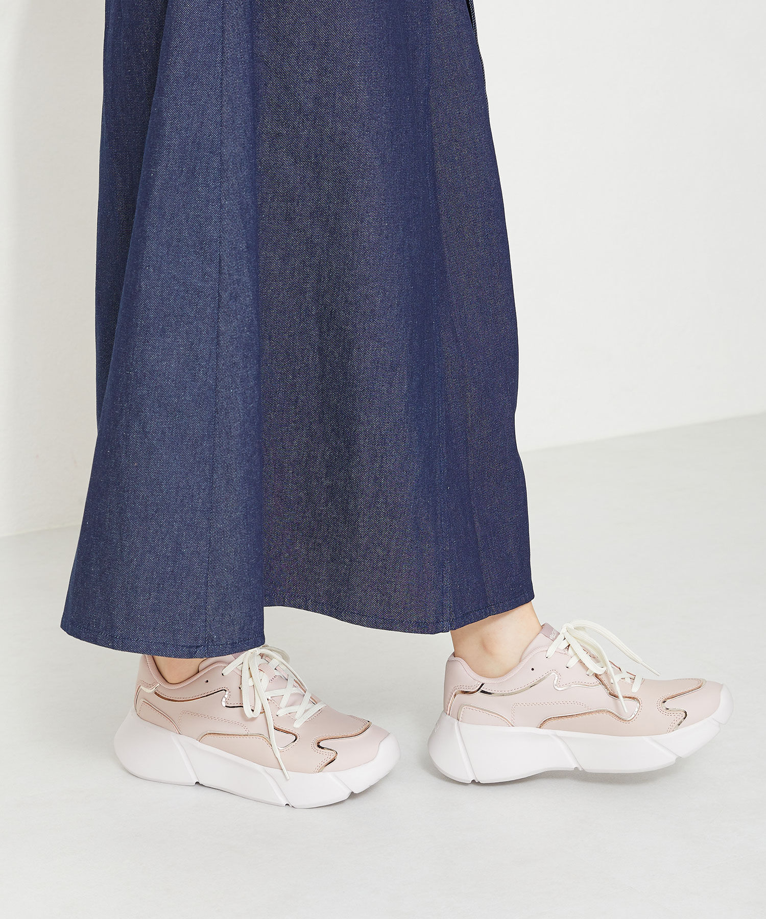 ORiental TRaffic「【トレンド】メタリックライン厚底スニーカー/OT3727」|スニーカー|PINK