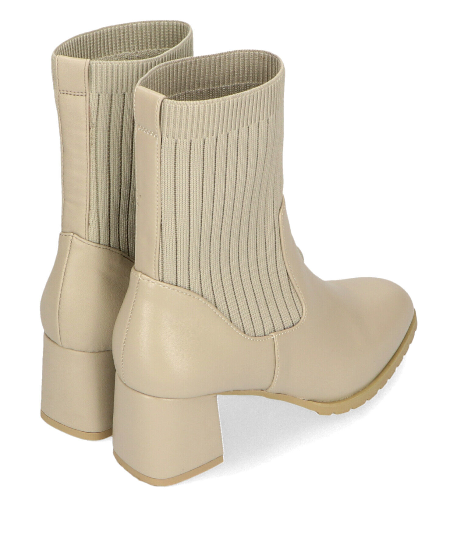 ORiental TRaffic「【 美脚 】スクエアトゥ ニット ヒール ブーツ /31403  足首柔らか ヒール6cm」|ショートブーツ|