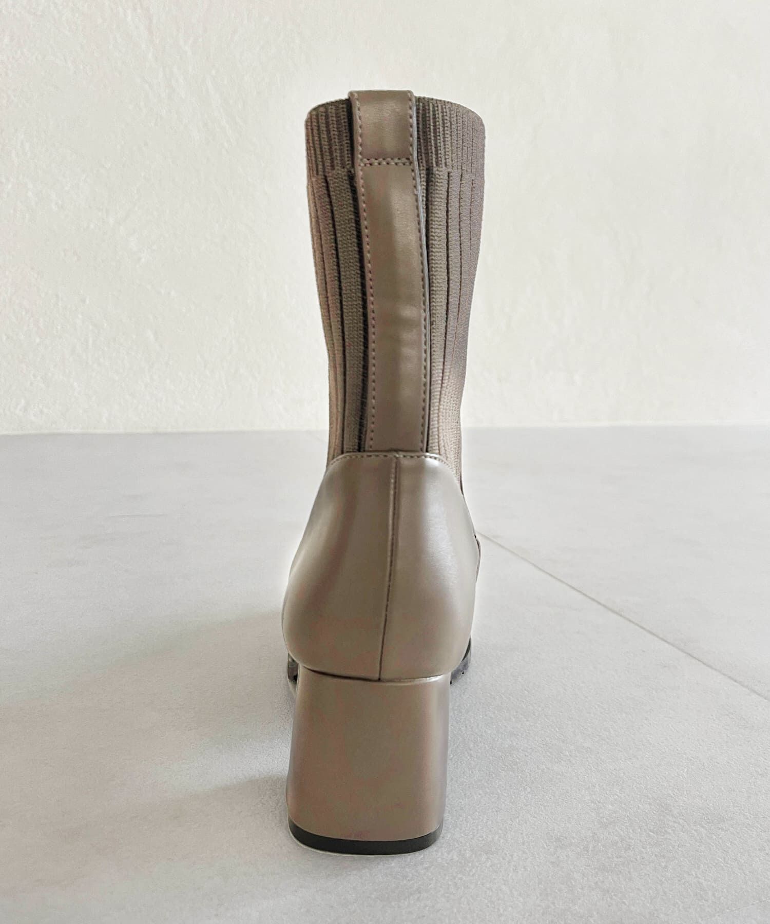 ORiental TRaffic「【 美脚 】スクエアトゥ ニット ヒール ブーツ /31403  足首柔らか ヒール6cm」|ショートブーツ|