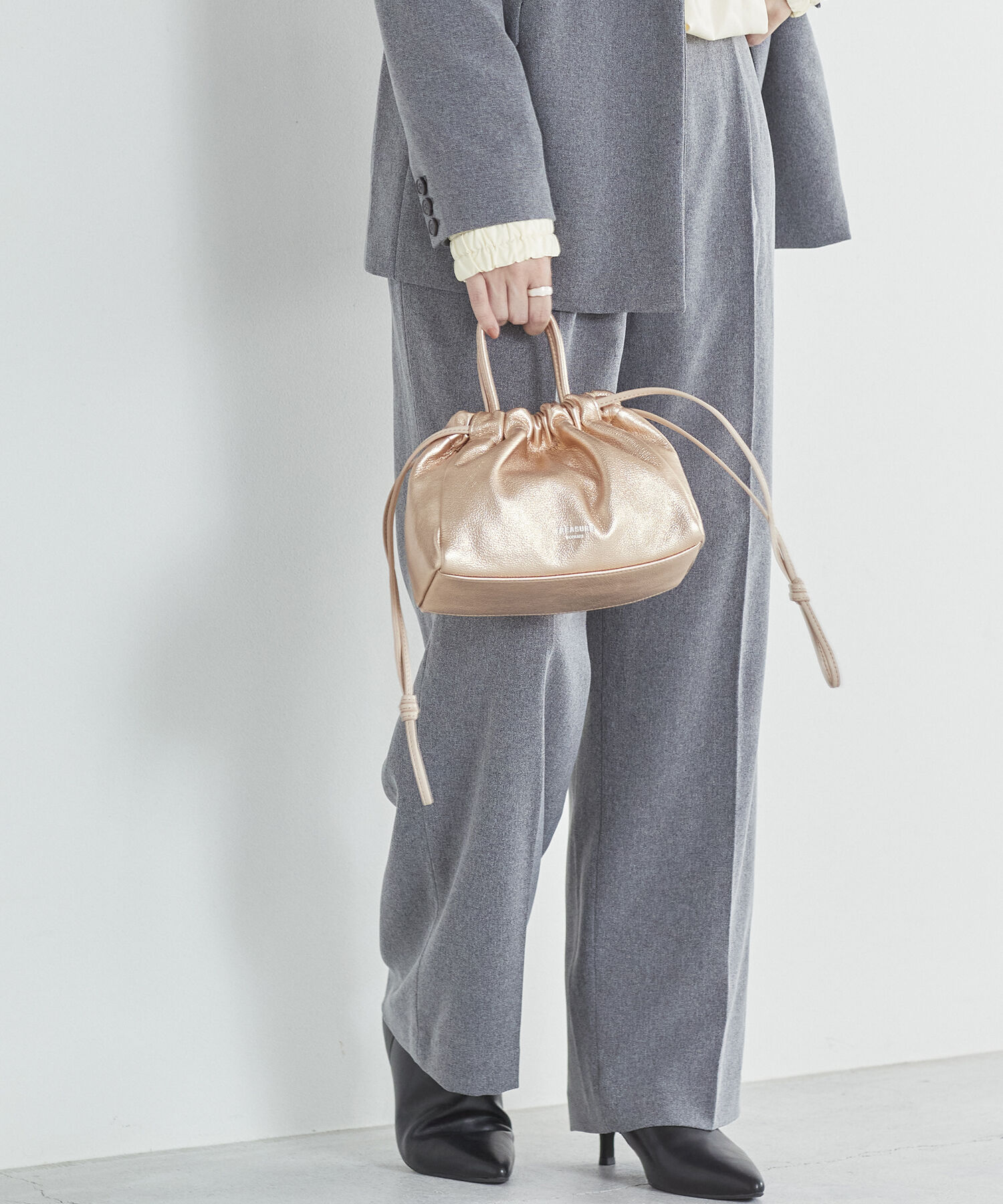 TOPKAPI TREASURE「【TREASURE TOPKAPI】シュリンクレザー 2WAY 巾着 ショルダーバッグ 」|ショルダー・メッセンジャー|