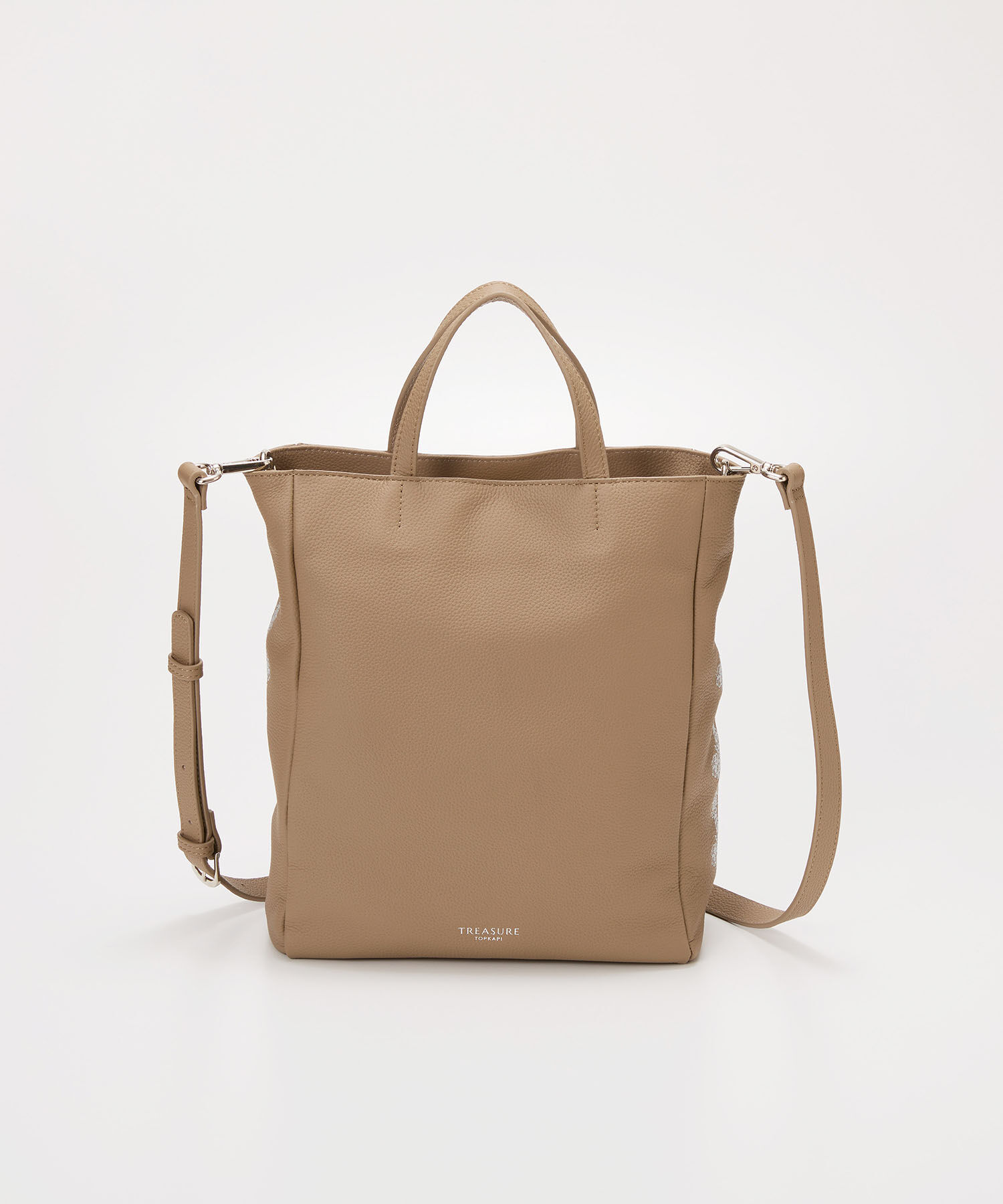 TOPKAPI TREASURE「【TREASURE TOPKAPI】シュリンクレザー レース 刺しゅう ショルダー付 トートバッグ」|トートバッグ|