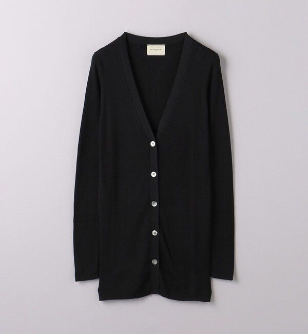 UNITED ARROWS「シルクリブ Vネック ロングカーディガン」|カーディガン|