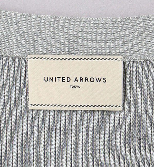 UNITED ARROWS「シルクリブ Vネック ロングカーディガン」|カーディガン|