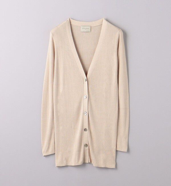 UNITED ARROWS「シルクリブ Vネック ロングカーディガン」|カーディガン|