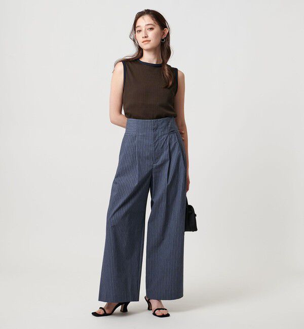 UNITED ARROWS「リブバイカラーパイピング ノースリーブカットソー」|Tシャツ・カットソー|