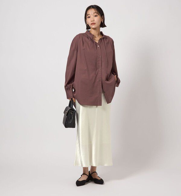 UNITED ARROWS green label relaxing「サテン ナロー スカート」|フレア|