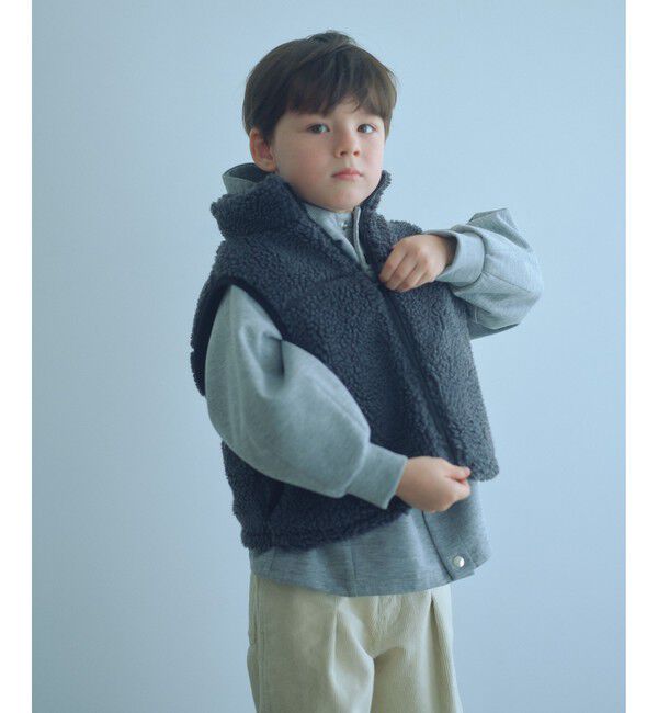 UNITED ARROWS green label relaxing「【スタメンシリーズ】ボアベスト / キッズ  100cm-160cm」|ベスト・ジレ|DK.GRAY