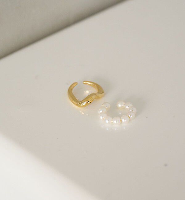 UNITED ARROWS green label relaxing「【WEB限定】2本セット イヤーカフ（ホワイトパーツ）/ イヤカフ」|イヤリング|